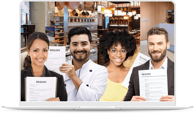 Laptop image showing resume overview